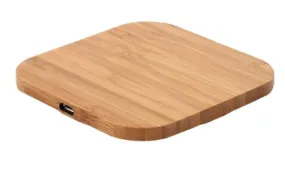 10W Square 10W Portable Wireless Charger, Slim Wood Charging Pad AZ10038