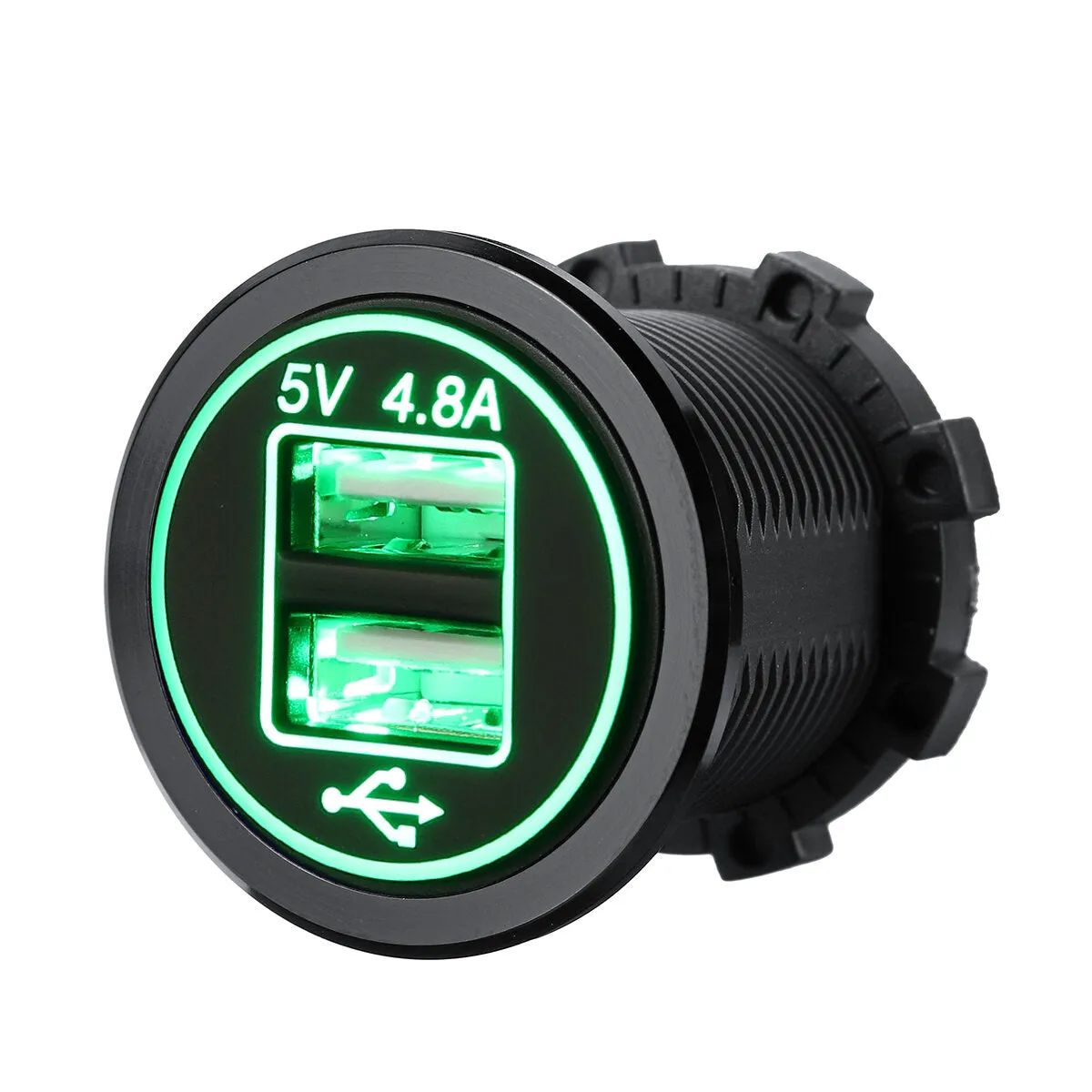 12V-24V 3.1A Dual USB Charger Socket Adapter Voltage Voltmeter for Motorcycle Car Boat Marine