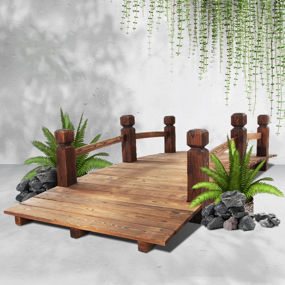 160cm Bridge Fir Wood Garden Decor Rustic Style Weatherproof