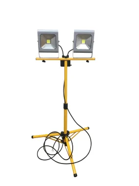 1.6M Adjustable Double Head Flood Light Tripod Stand with 1 for 2 Connector