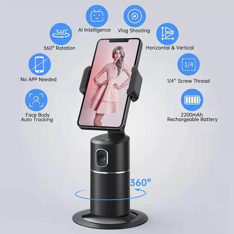 360° rotating intelligent tracking phone holder