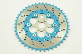 44 TEETH CHAINWHEEL OPC CHAIN RING OLD SCHOOL BMX 80's 2  BLUE & CHROME NOS