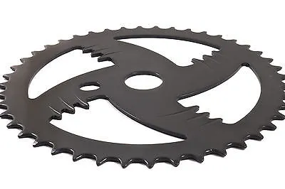 44 TEETH OLD SCHOOL BMX CHAIN RING CHAINWHEEL BLACK UNIQUE “TEETH “DESIGN