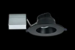 6 Inch Round Regressed Gimbal LED Downlight - High Output -18 Watt - 4000 Kelvin - Black Trim - 35 Degree Beam Spread - 1650 Lumen - Type IC Air-Tight Wet ES CRI 90 