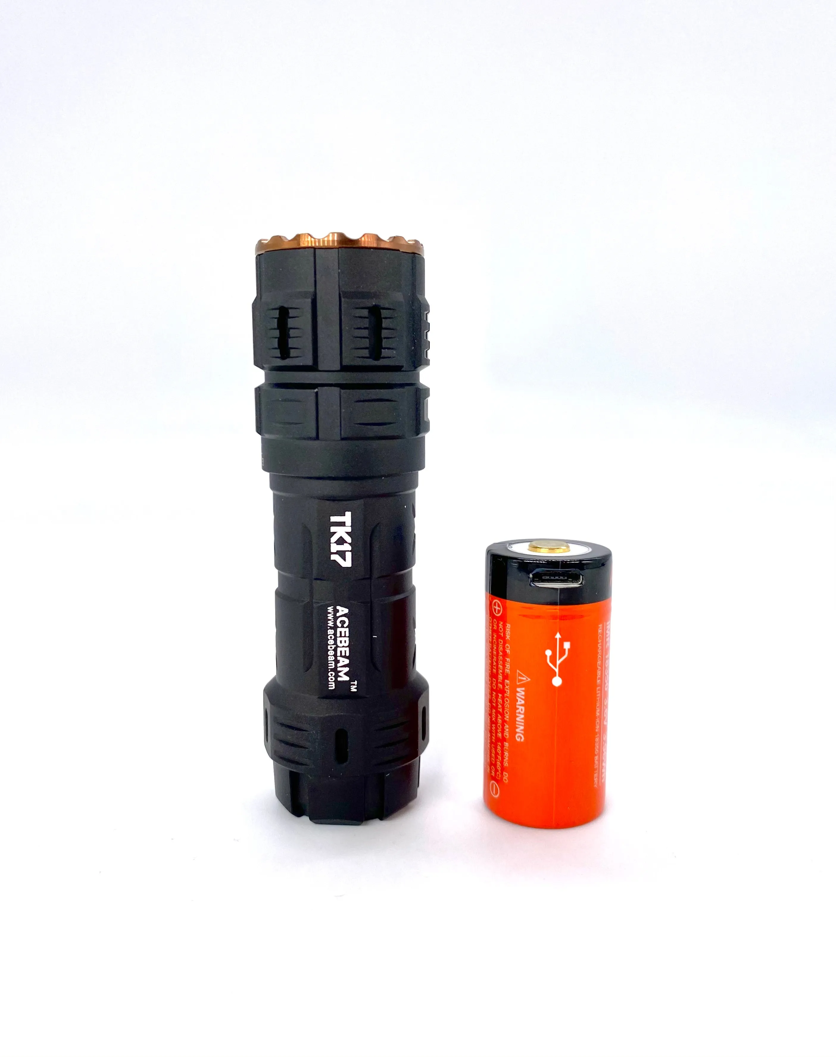 Acebeam TK17-AL Compact Flashlight / 1 x 18340 Micro USB Rechargeable Battery (Included)