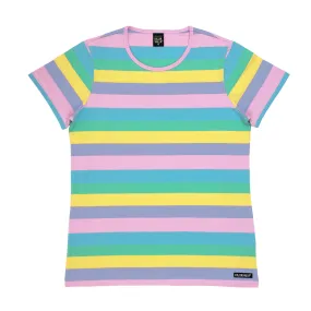 Adult's Multi Stripe Short Sleeve Shirt in Botanic - 1 Left Size S