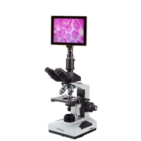 AmScope T490 Series Biological Trinocular Compound Microscope with 9.7" Touchscreen Imaging System