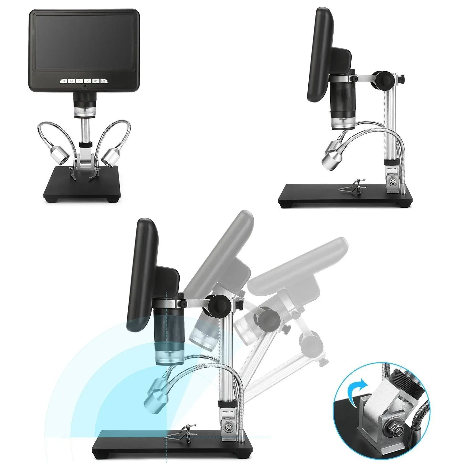 Andonstar AD207 7 inch 3D Digital Microscope Soldering Tool for Phone/PCB/SMD Repair with Image Rotate Function