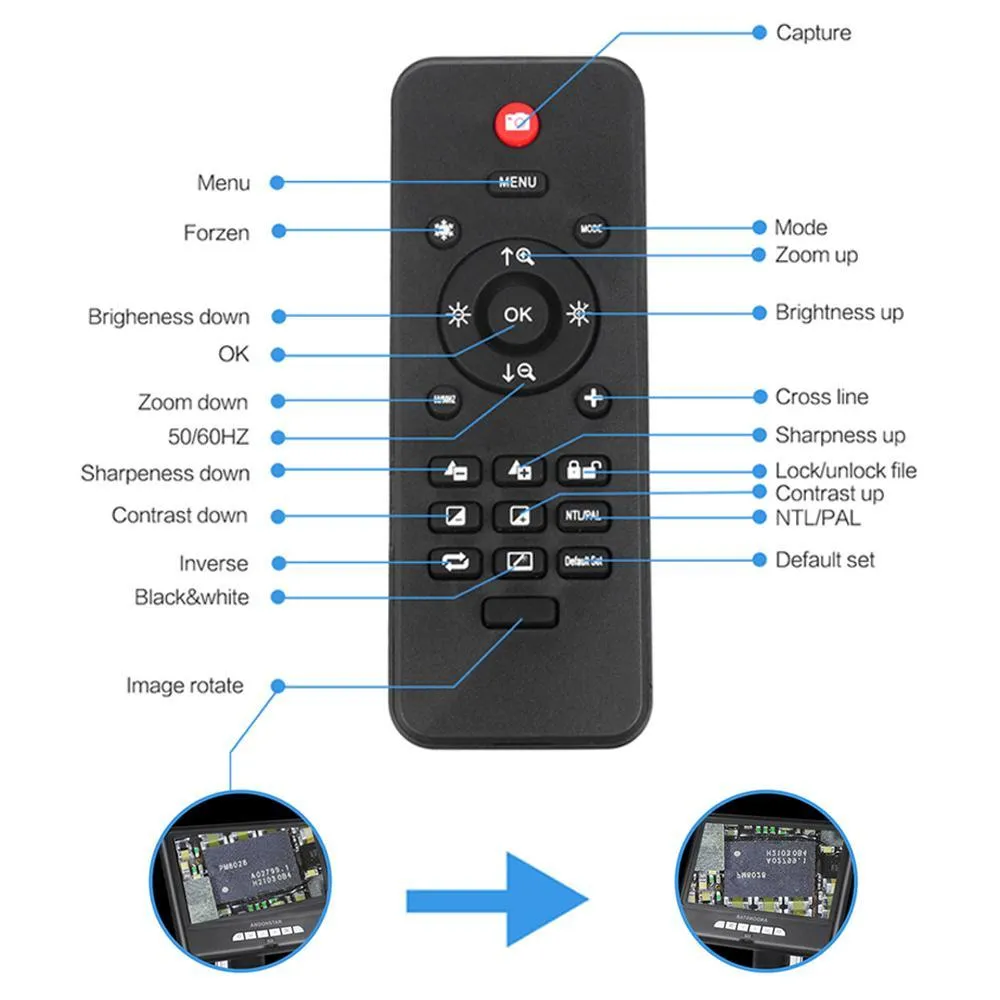 Andonstar AD207 7 inch 3D Digital Microscope Soldering Tool for Phone/PCB/SMD Repair with Image Rotate Function