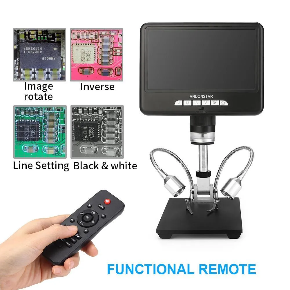 Andonstar AD207 7 inch 3D Digital Microscope Soldering Tool for Phone/PCB/SMD Repair with Image Rotate Function