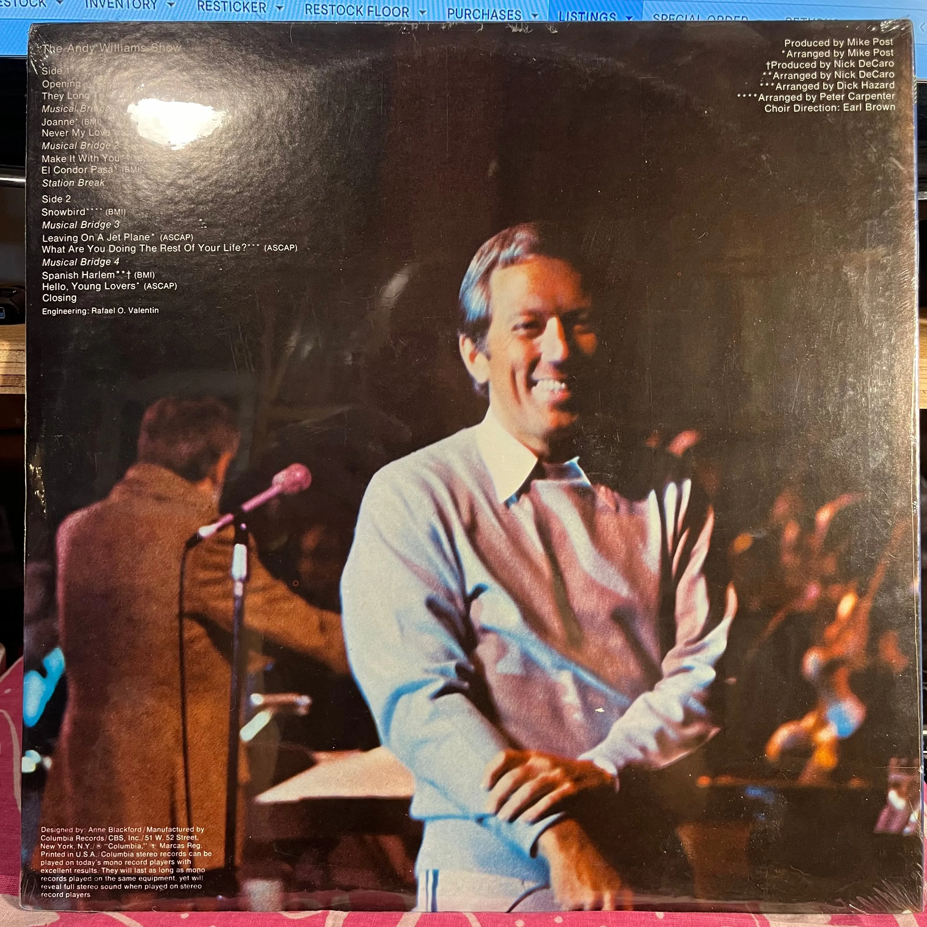 Andy Williams The Andy Williams Show LP Mint (M) Mint (M)