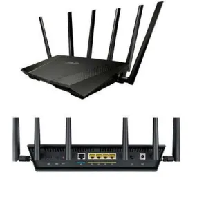 Asus Rt-ac3200. 600 1300 1300mpbs. 6 External Antennas. 2.4ghz-5ghz. 4x Gb Lan. Chips