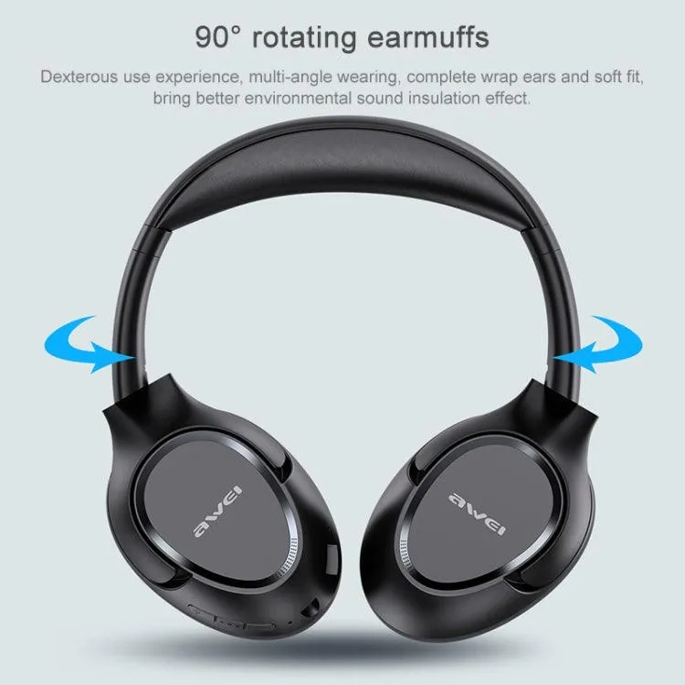 AWEI A770BL Retractable Wireless Bluetooth Headphones with 90° Rotating Ear Cups for Ultimate Comfort