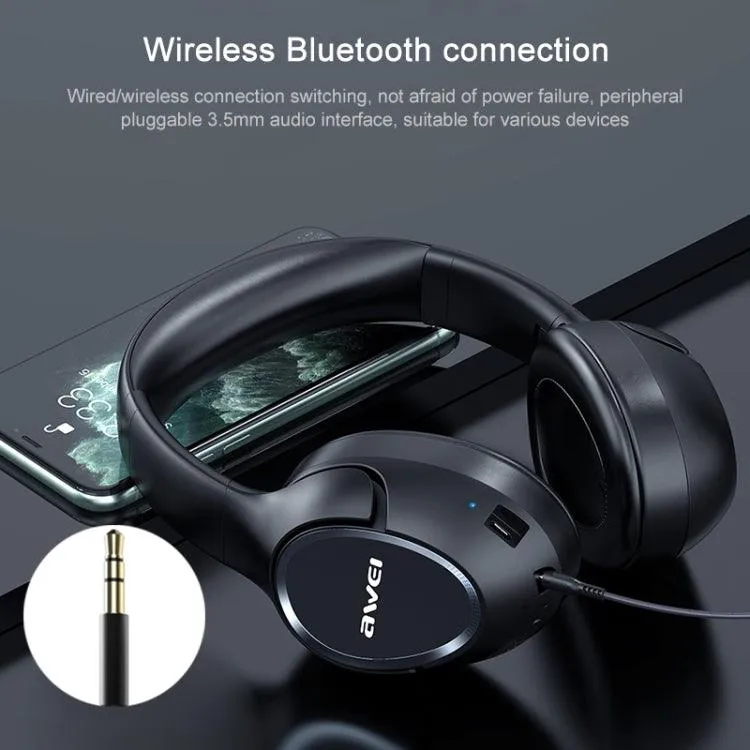 AWEI A770BL Retractable Wireless Bluetooth Headphones with 90° Rotating Ear Cups for Ultimate Comfort