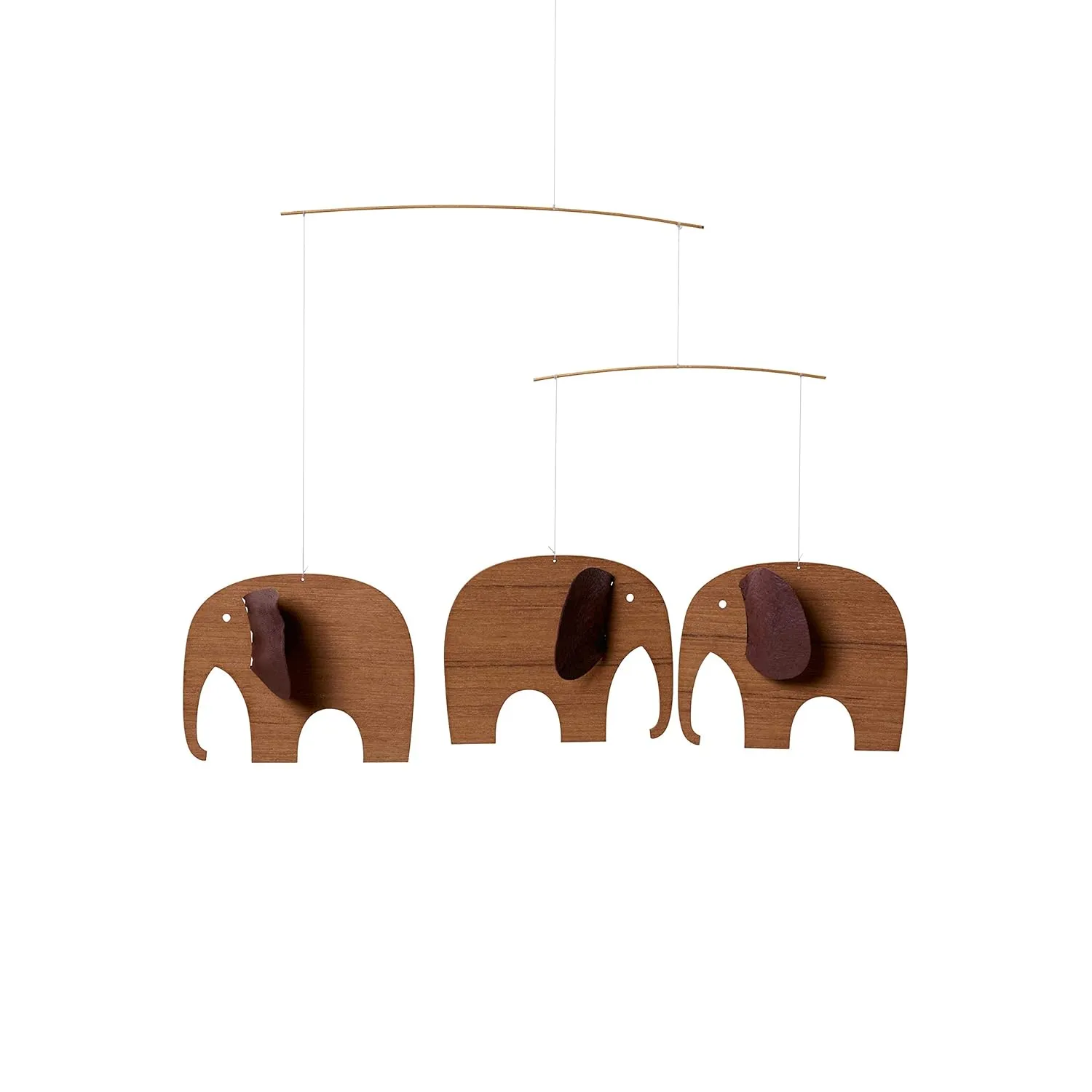 Baby Elephants Teak Mobile