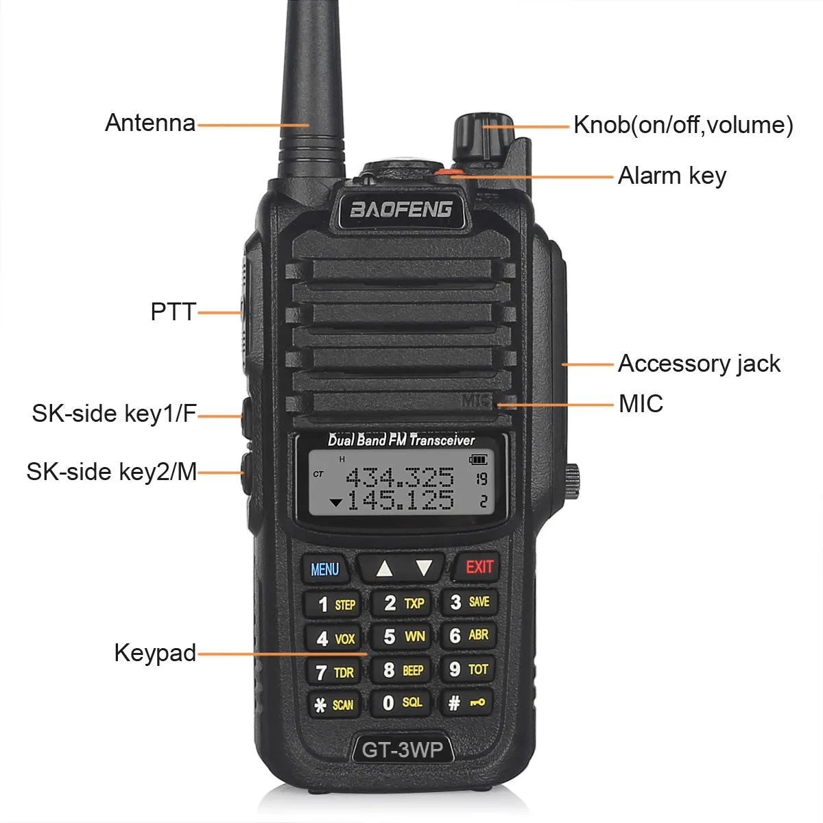 Baofeng GT-3WP Waterproof Two Way Radio   Speaker Mic [DISCONTINUED]