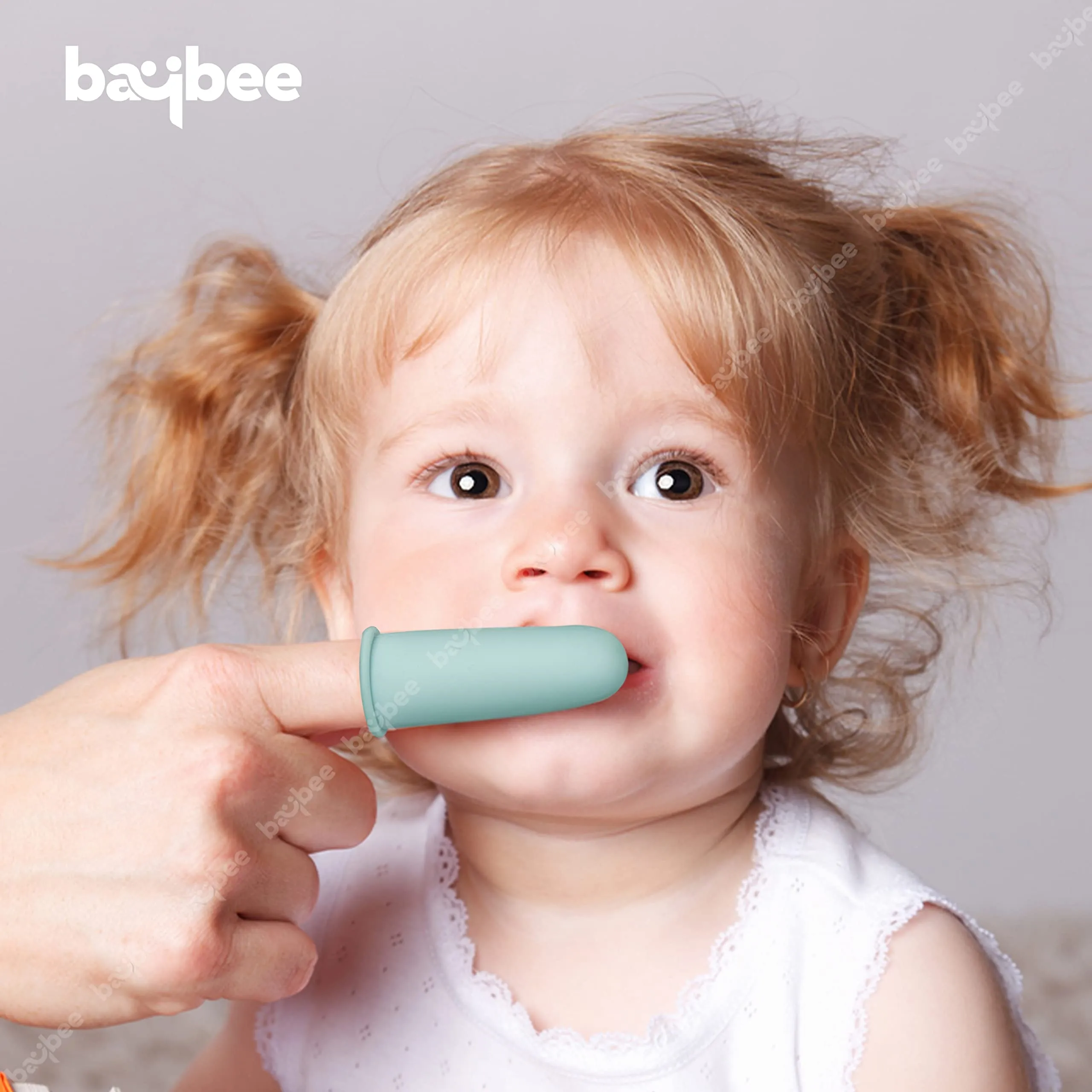 BAYBEE Silicon Baby Finger Toothbrush with Super Soft Bristles Food Grade BPA Free