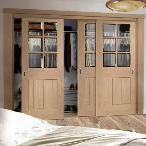 Bespoke Suffolk Oak 6 Pane Glazed 3 Door Maximal Wardrobe and Frame Kit - Prefinished