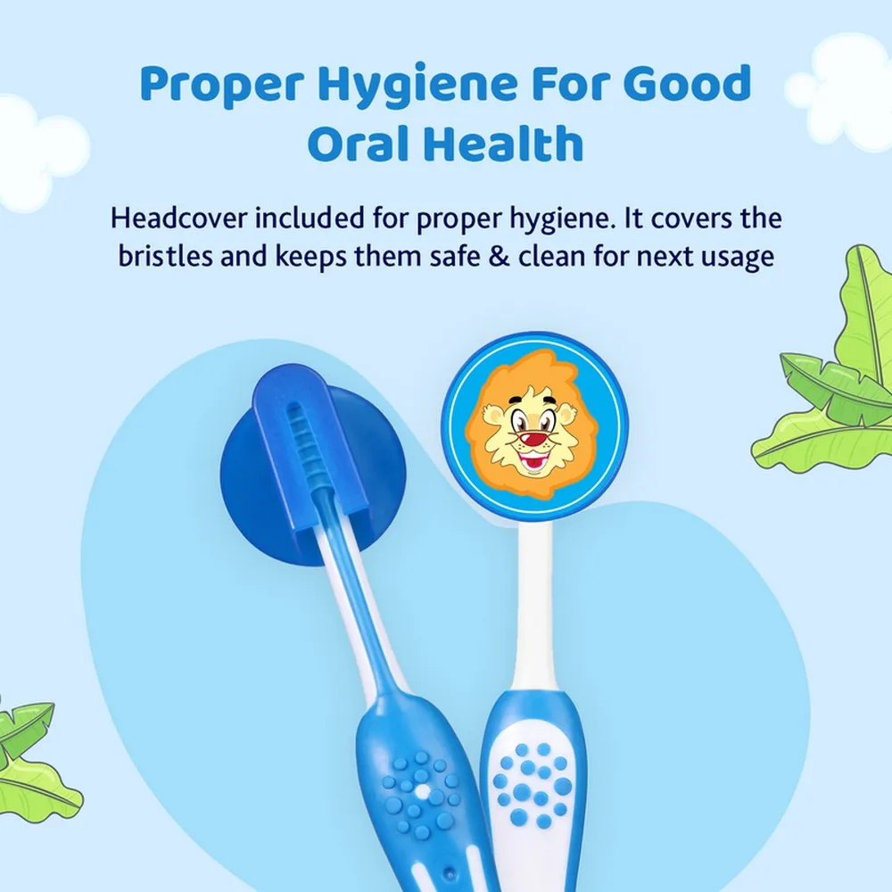 Blue & Green Animal Theme Toothbrush With Cover