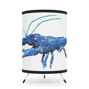 Blue Crawfish Tripod Lamp with High-Res Printed Shade, US/CA plug