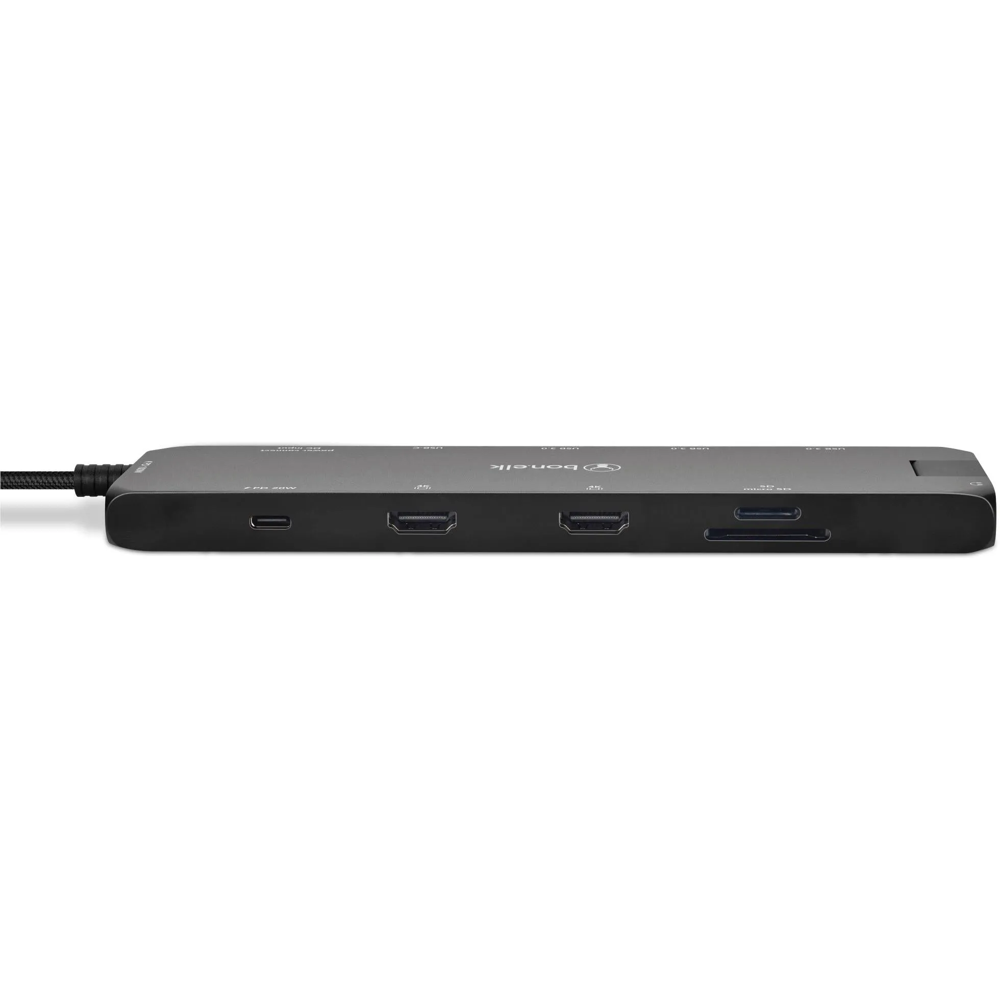 Bonelk Long-Life 12-in-1 USB-C Multiport Slim Powered Hub (Black)