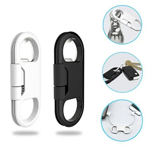 Bottle Opener/USB Charging Cord Keychain