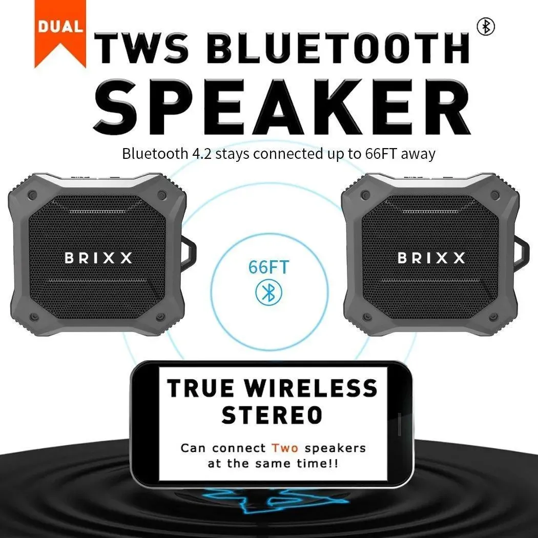 Brixx Explorer D520 Rugged Outdoor Bluetooth Speaker (Grey & Black)