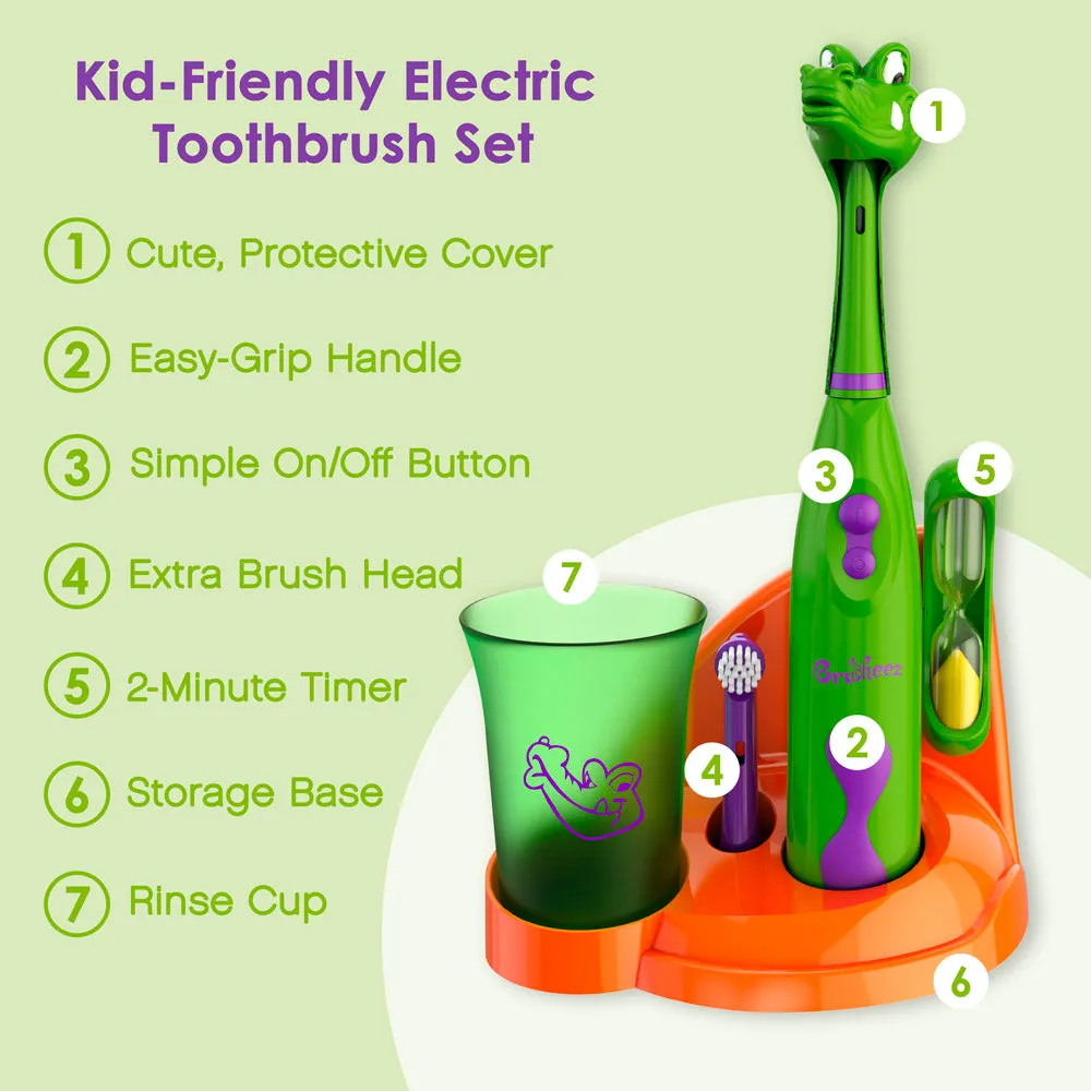 Brusheez® Kids’ Electric Toothbrush Set - Snappy the Croc