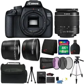 Canon EOS 4000D 18MP Digital SLR Camera   18-55mm Lens   8GB Top Accessory Kit