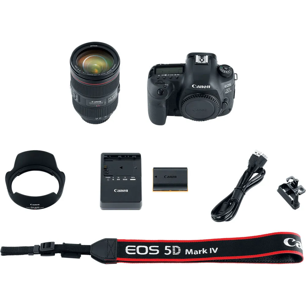 Canon EOS 5D Mark IV Camera W/ 24-105mm f/4L II Lens 1483C010  - Basic Bundle