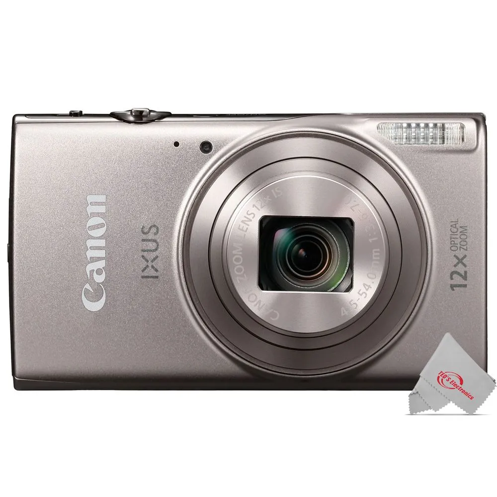 Canon PowerShot IXUS 285 / Elph 360 20.2MP 12x Optical Zoom Digital Camera Silver Basic Starter Bundle