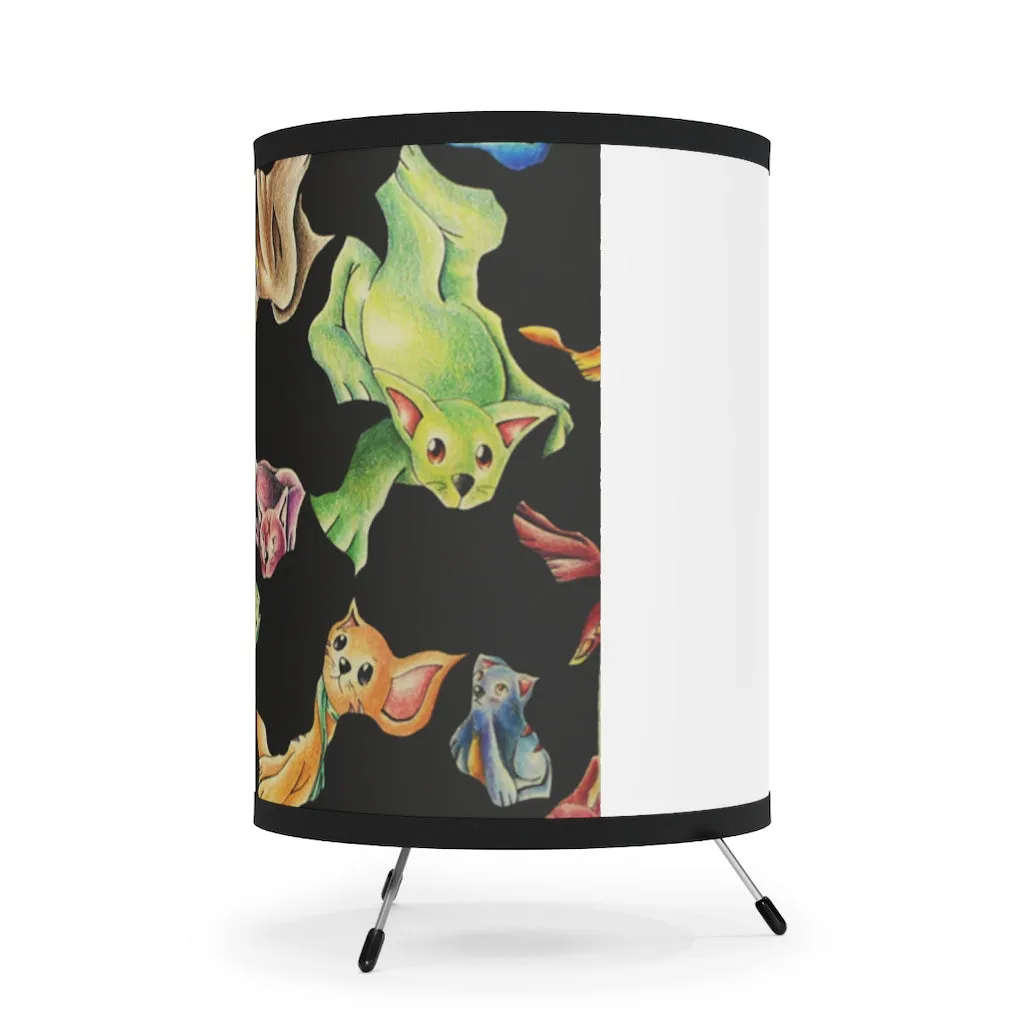 Cat Pattern Tripod Lamp with High-Res Printed Shade, US/CA plug