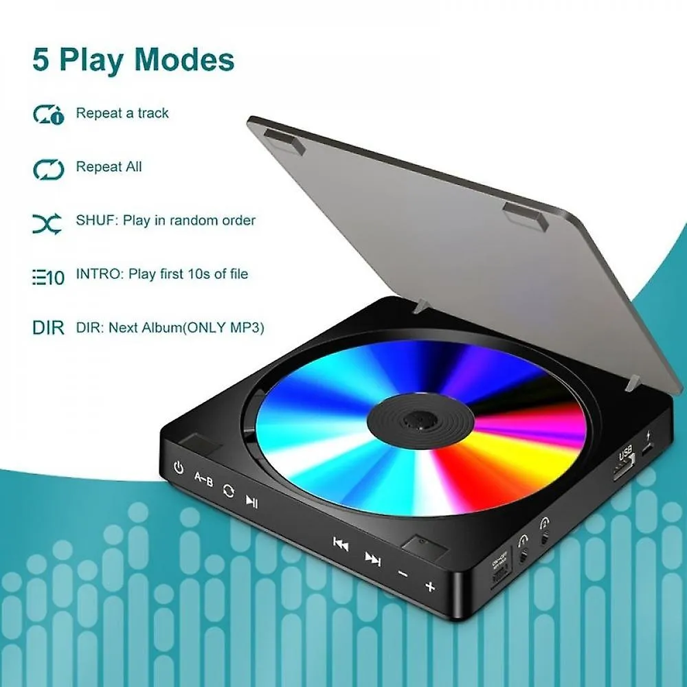 Cd Player Portable Contact Button Reproductor Walkman Rechargeable Shockproof Lcd Display Double Headphone Version