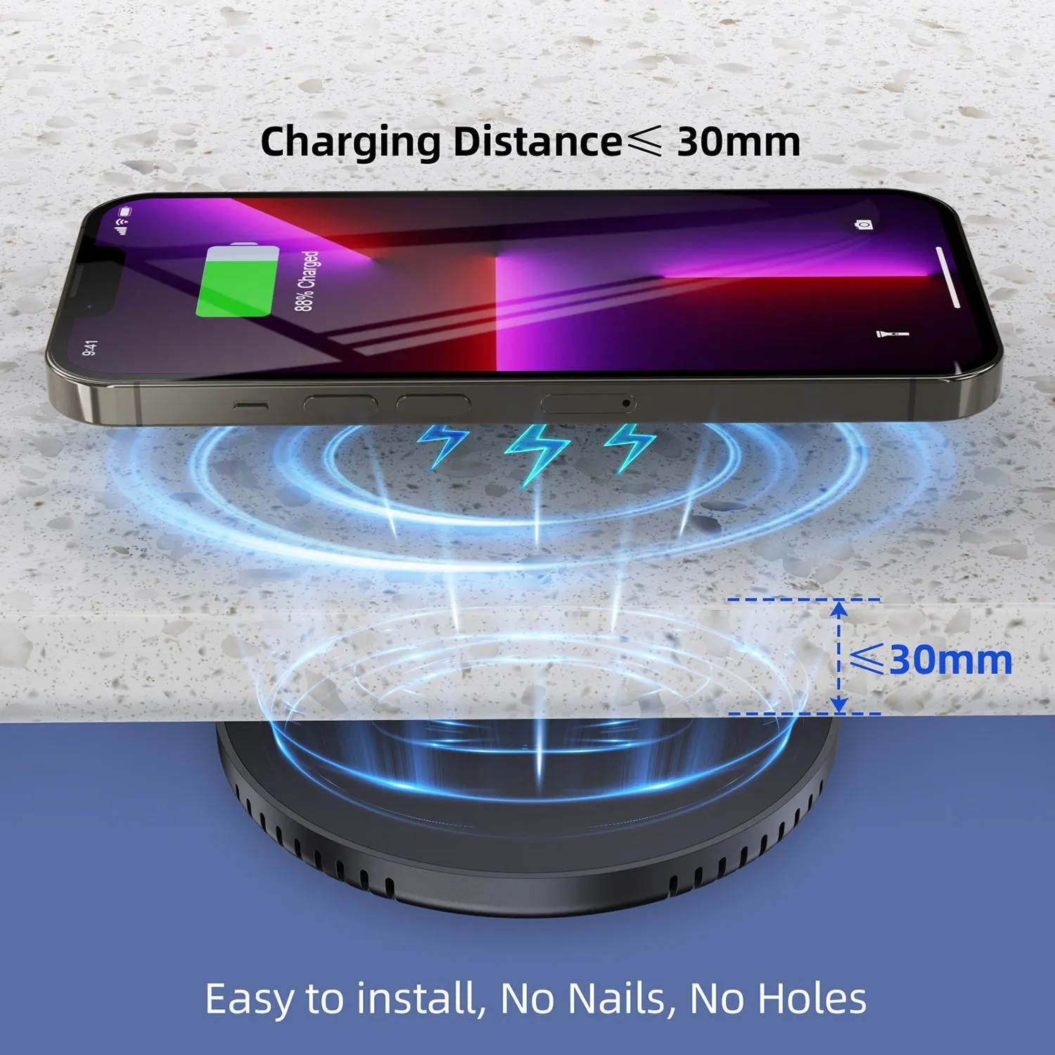 CHOETECH T590-F 10W Remote Desktop Invisible Wireless Charging Pad Phone Charger