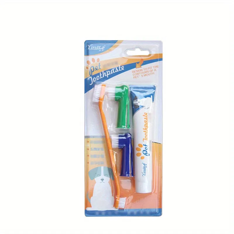 Complete Pet Dental Care Kit Toothbrush Toothpaste and Finger Cover