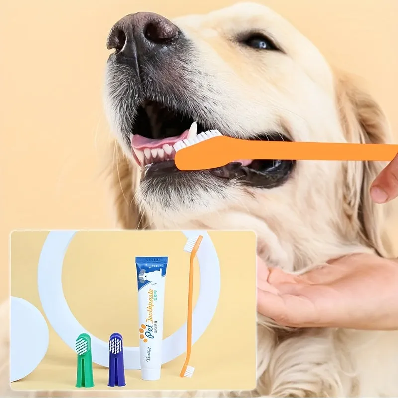 Complete Pet Dental Care Kit Toothbrush Toothpaste and Finger Cover