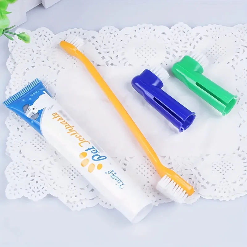 Complete Pet Dental Care Kit Toothbrush Toothpaste and Finger Cover