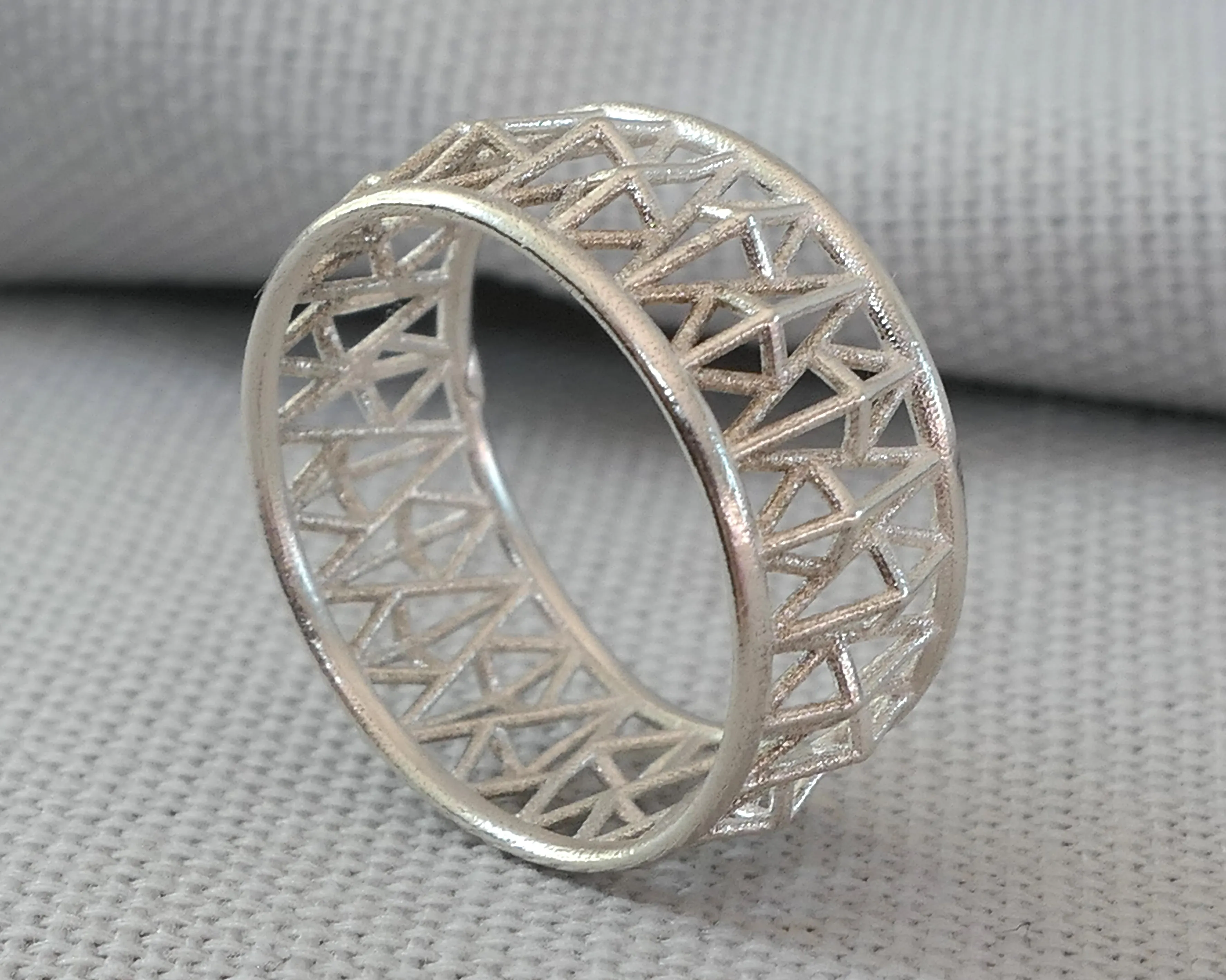 Contemporary Structural Medium Ring, Sterling Silver