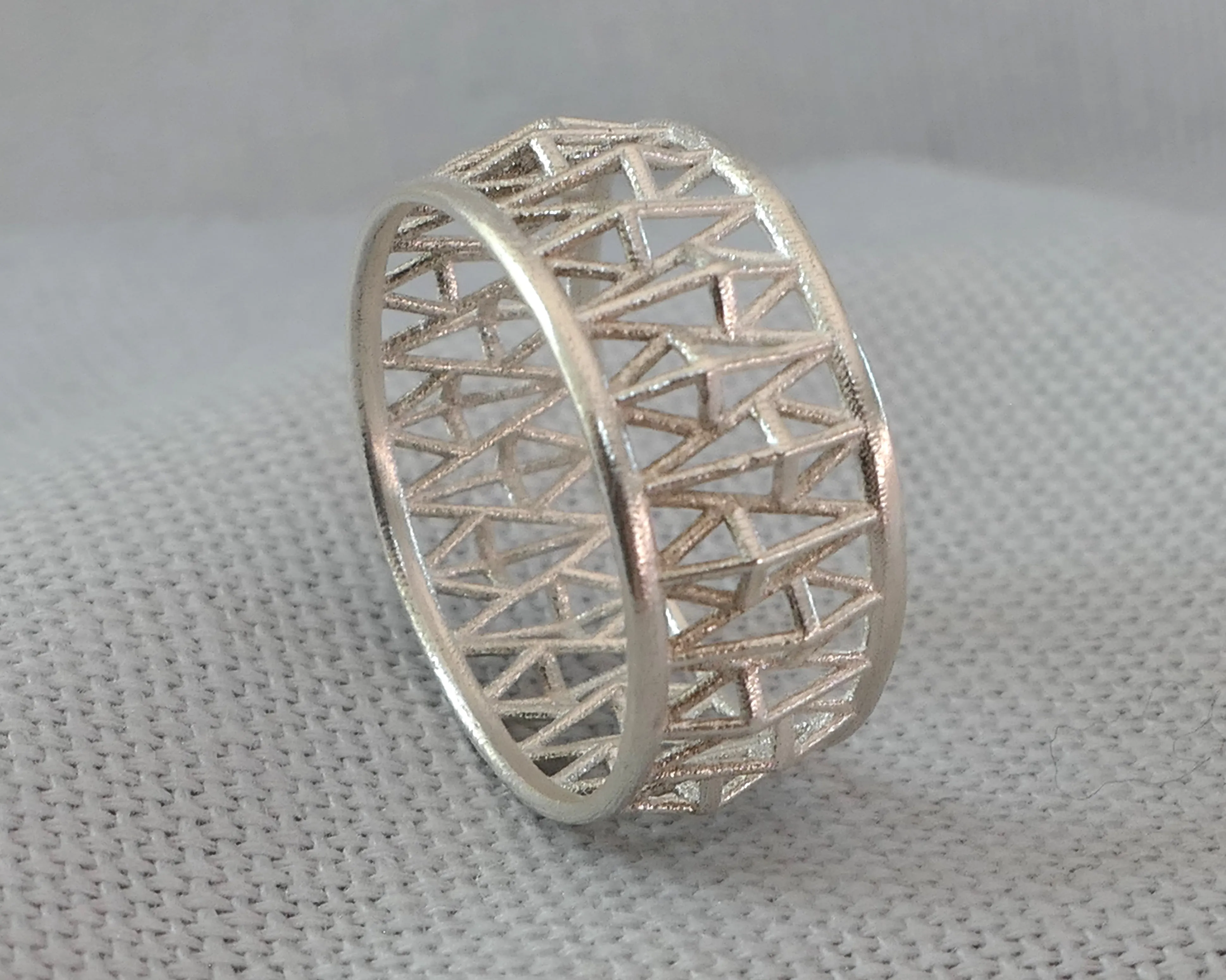 Contemporary Structural Medium Ring, Sterling Silver