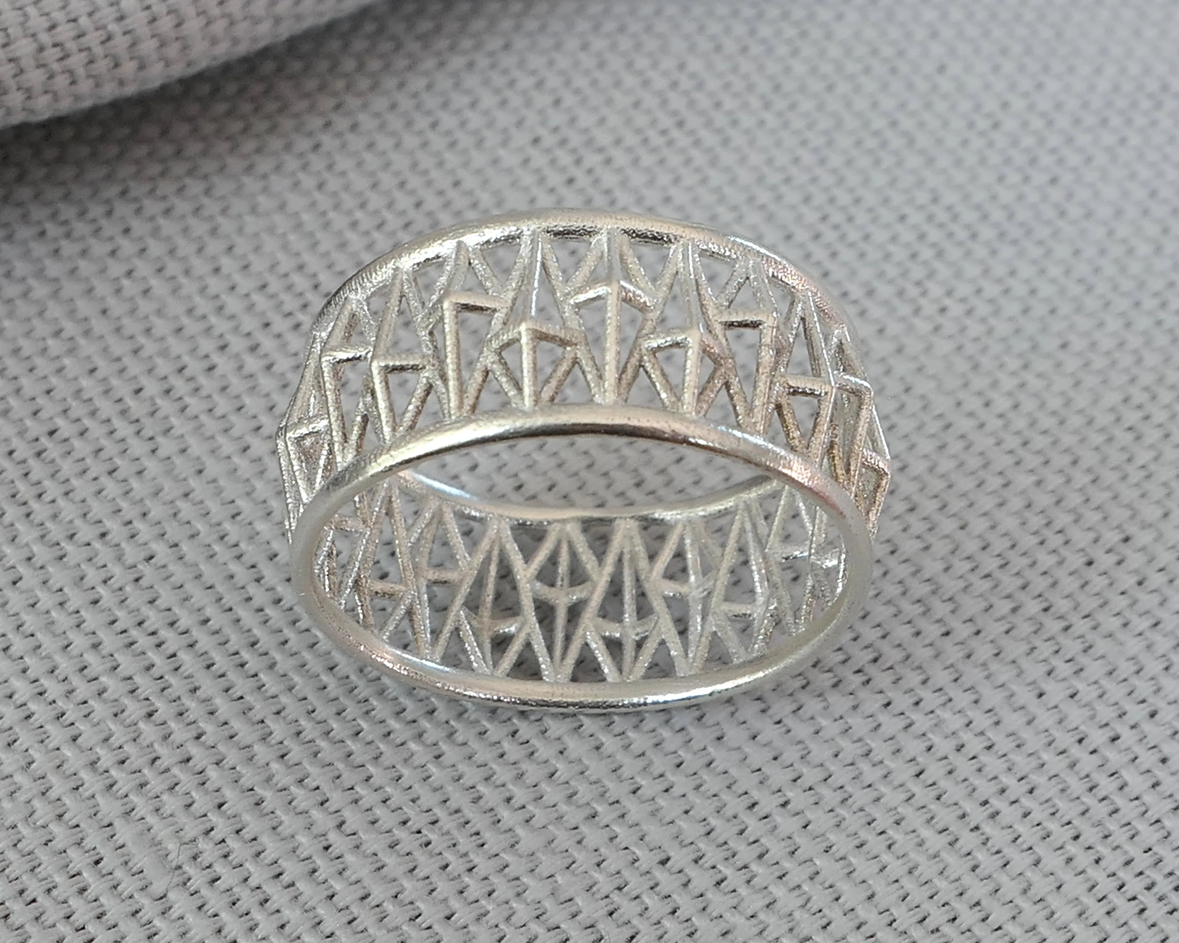 Contemporary Structural Medium Ring, Sterling Silver