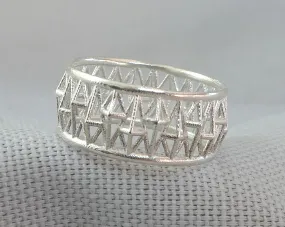 Contemporary Structural Medium Ring, Sterling Silver