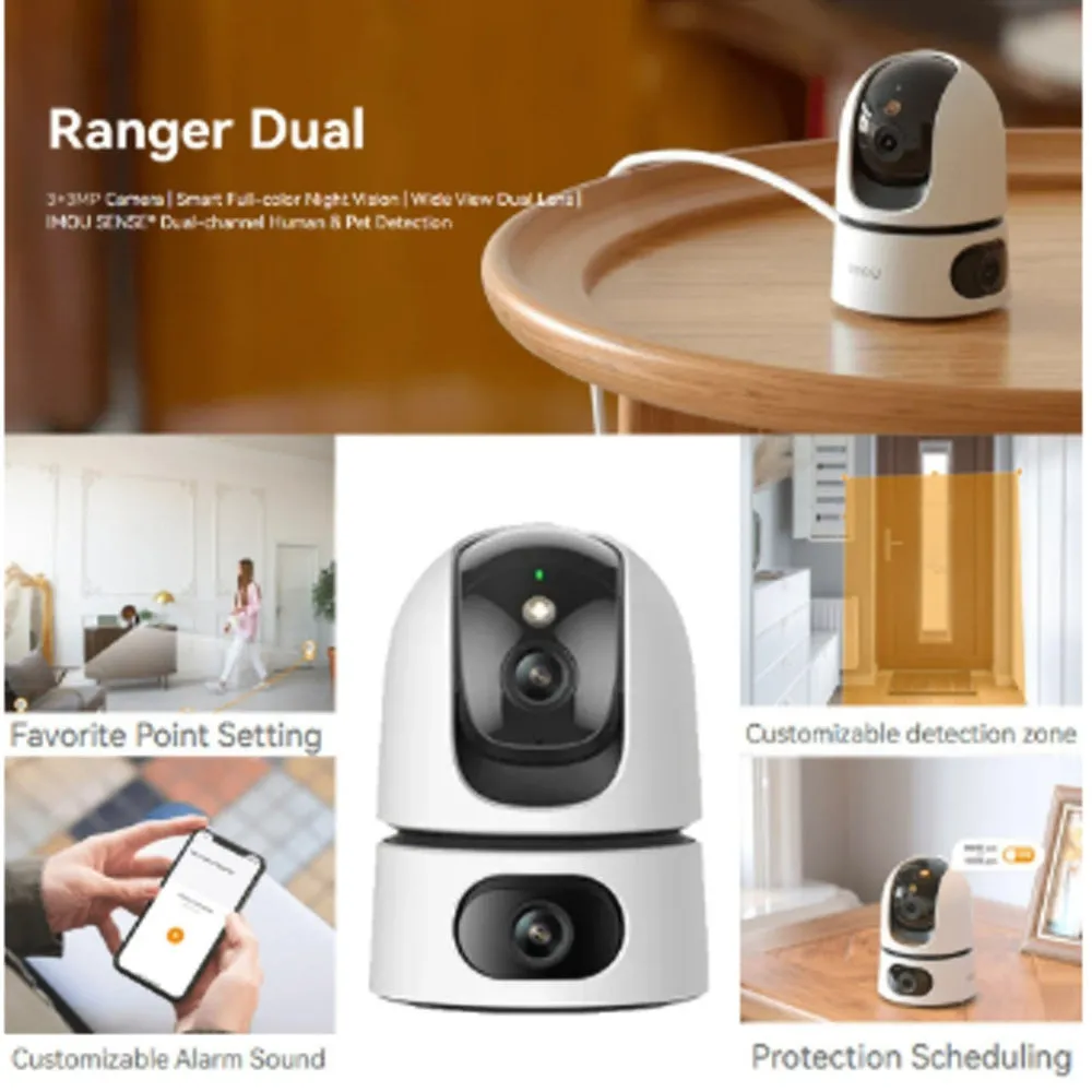 Dahua Imou Ranger Dual Up to 5MP Wireless IP Camera CCTV Pan & Tilt Smart With AI Human Detect Siren 2 Way Talk