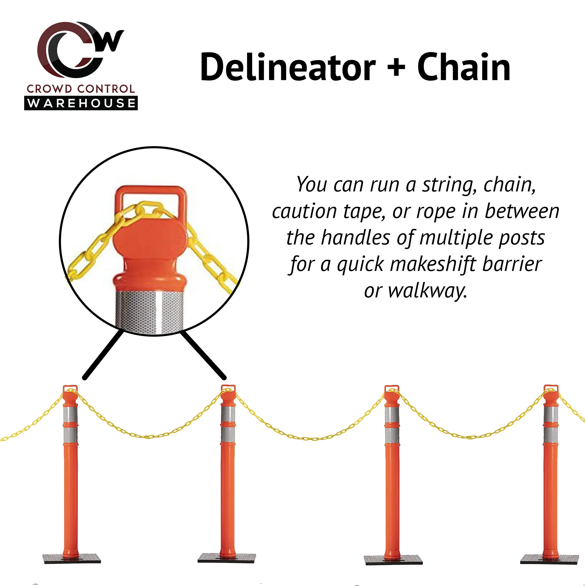 Delineator Post with Base, 49 in. - Trafford Industrial