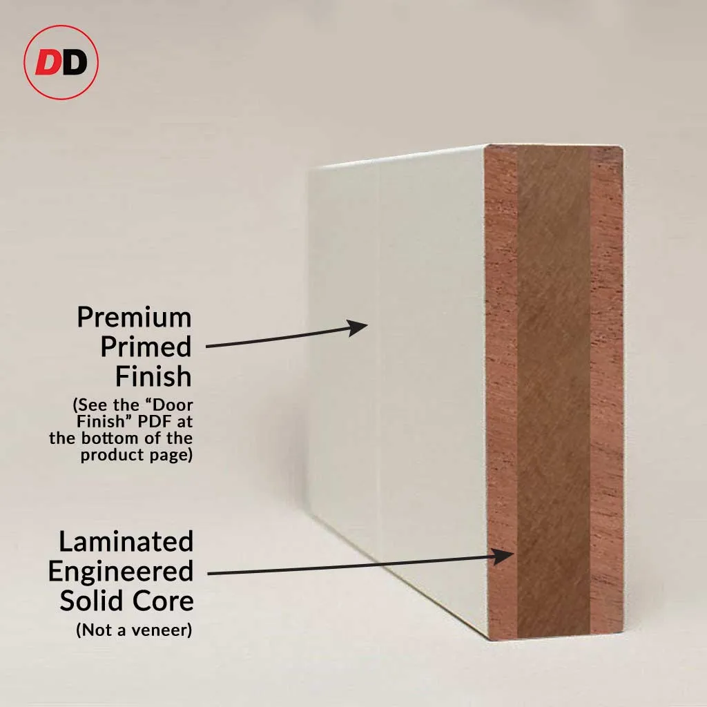 Double Sliding Door & Premium Wall Track - Eco-Urban® Queensland 7 Pane Doors DD6424SG Frosted Glass - 6 Colour Options