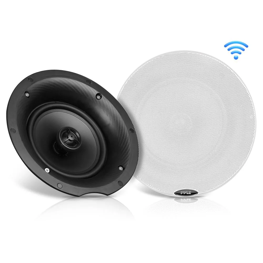 Dual 8.0’’ Bluetooth Ceiling / Wall Speaker Kit, (2) Flush Mount 2-Way Speakers, 400 Watt