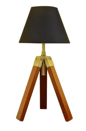 Elegant Tripod Lamp with Geometric Optical Shade by TENABLE Nautical MART