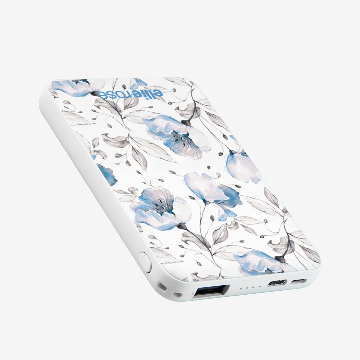 Ellie Rose - Power Bank Charger - Blue Floral