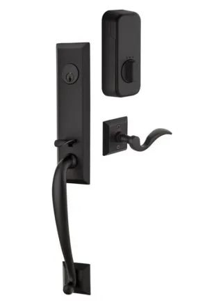 Emtek Single Cylinder Adams Handleset EMPowered Motorized Smart Lock Upgrade With Argos Lever