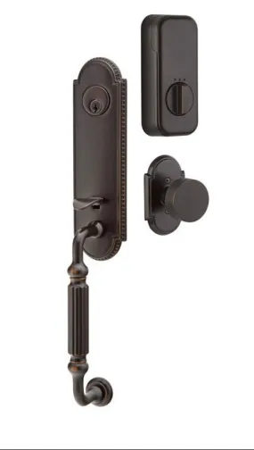 Emtek Single Cylinder Orleans Handleset EMPowered Motorized Smart Lock Upgrade With Milano Lever