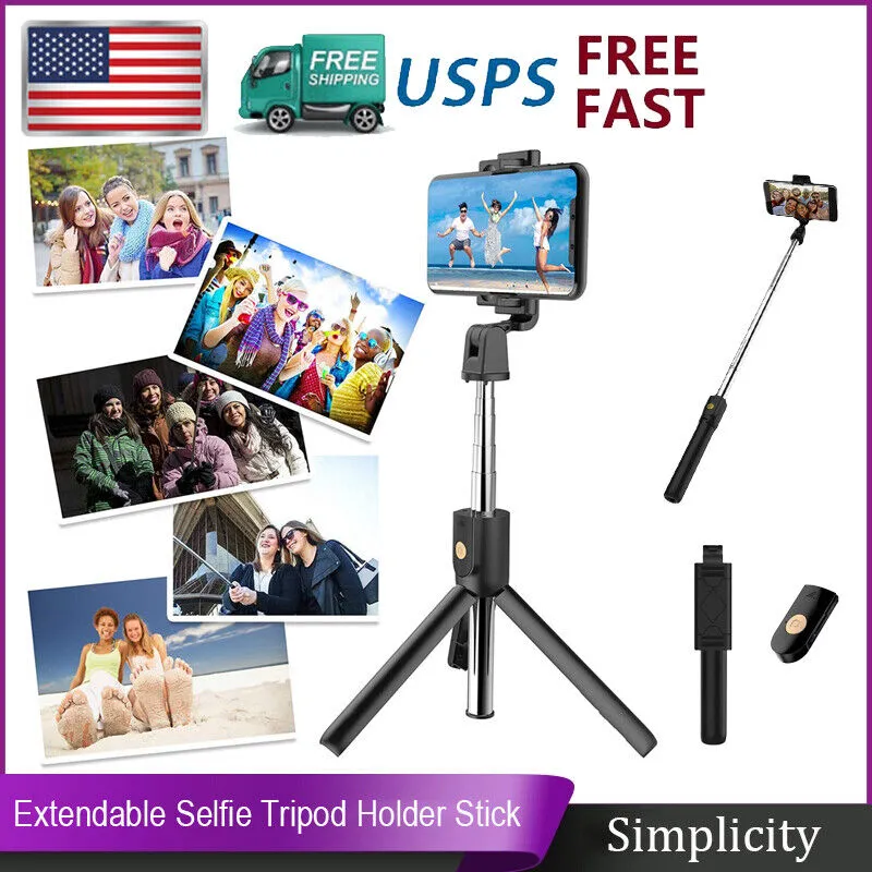 Extendable Selfie Stick Monopod Tripod Wireless Remote Shutter For Cell Phone